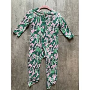 EGG by SUSAN LAZAR Baby Girl Designer Bamboo Footie Footed Sleeper Zip Pink 9m